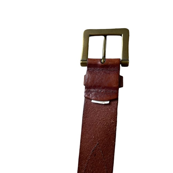 Vintage western style embroidered leather belt in chestnut brown one Size - Picture 5 of 15